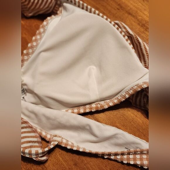 NWT Aerie Seersucker Ruffle Wrap 2 Piece Bikini Size Large - Picture 6 of 10